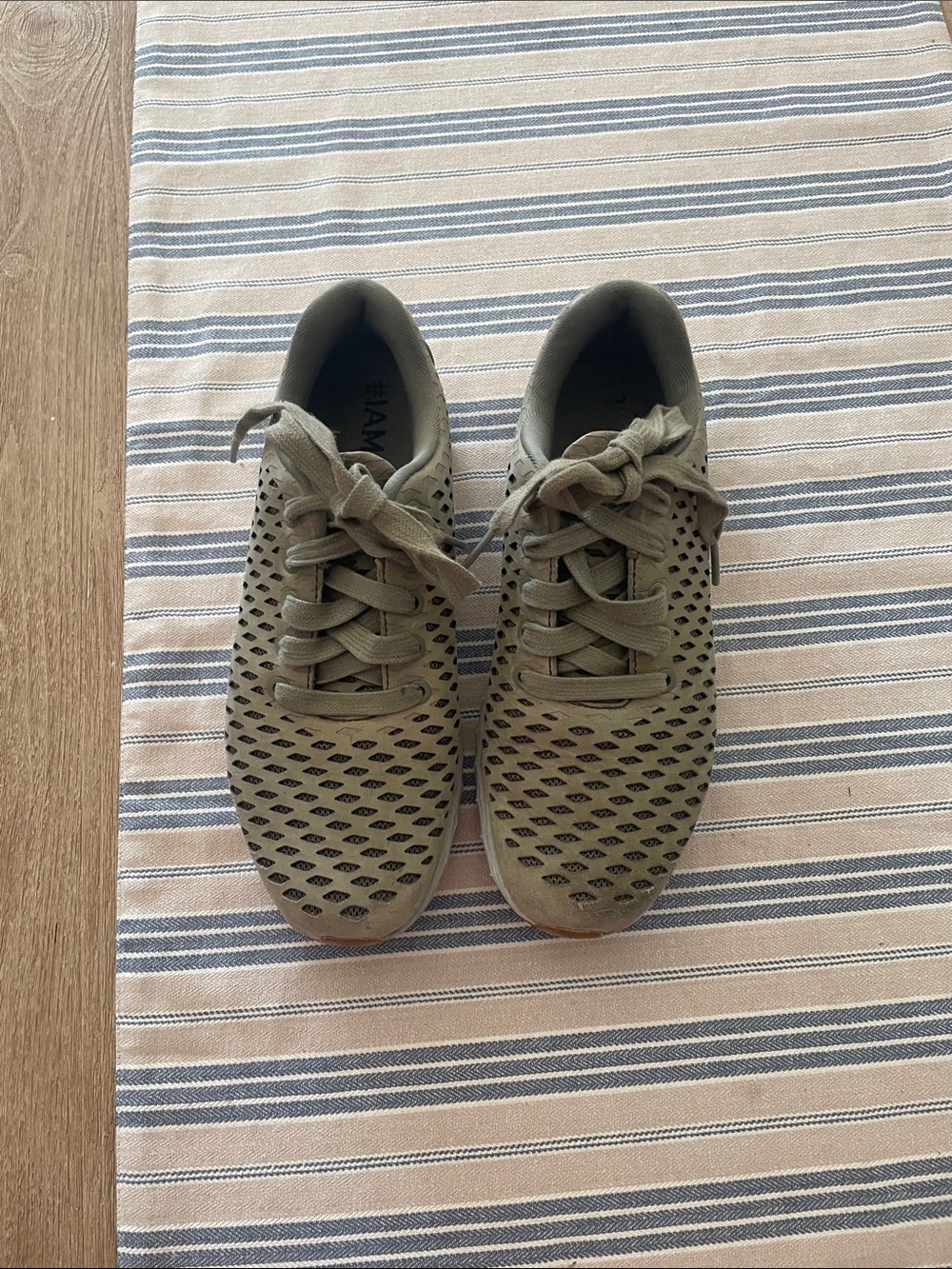 NOBULL Olive Green Perforated Knit Sneakers